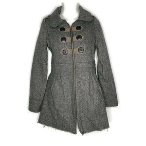 Anthro Knitted Dove Small Military Jacket Wool